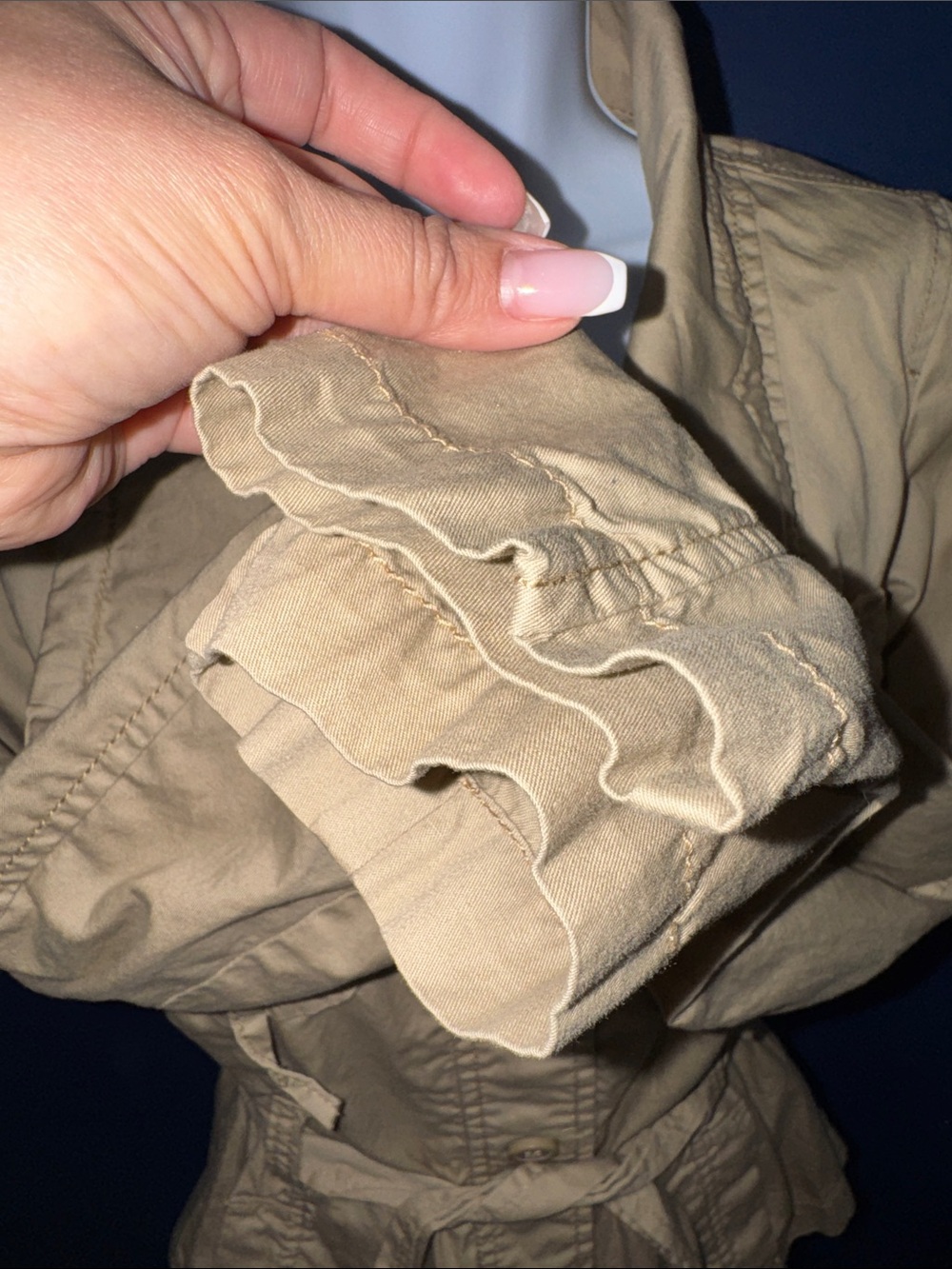 French Cuff- Khaki Utility Jacket Size Small - Picture 17 of 17